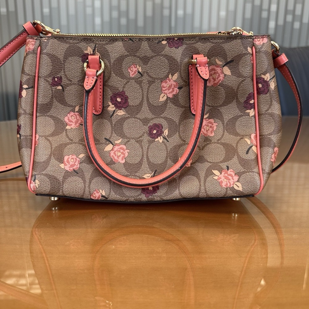 Coach Multicolor Floral Print Signature Coated Canvas and Leather Mini Surrey - Picture 2 of 10